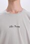 100% Cotton Slim Fit Slim Cut Crew Neck Printed Short Sleeve T-Shirt X3932Az22Sm - 5