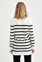 Relax Fit Striped Crew Neck Knitwear Tunic Sweater S7517Az21Au - 4