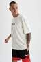 Nba Chicago Bulls Licensed Oversized Fit Back Printed Crew Neck Cotton Combed Cotton T-Shirt V3782Az21Hs - 3