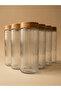 Set of 6 Glass Storage Containers with Wooden Pattern Lids 1350 ml - Light Brown - 4