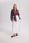 Sera Pile Detail White Long Skirt - 6