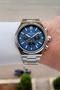 43mm Men's Wristwatch with Dial Blue Band Gray Color Adjustable Band - 3