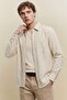 Regular Fit Polo Collar Linen Blend Long Sleeve Shirt F9322Ax26Sp - 3