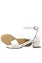 Lilo Glittery White Single Strap Girls' Heeled Evening Dress Shoes - 7