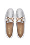 Women's Genuine Leather Gray Loafers - 5