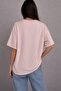 Women's Powder Printed Basic Cotton Oversize T-Shirt - 4