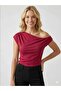 New Product Off-Shoulder Gathered Detailed Asymmetrical Stylish Blouse Soft Ultra Soft Fabric