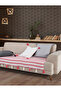 Liva Pompom Coral Sofa Cover 115 X 200 cm Sofa Divan Sofa Bed Armchair Cover Shawl with Tassels - 6