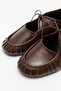 Ballet Flats 2532 - Lace-Up Ruched Detail Bitter Brown Women's Ballet Flats - 4