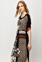 Women's Floral Patterned Skirt Slit Combed Cotton Dress Black - 8
