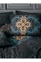 Palace Satin Double Duvet Cover Set Dorhan Black - 2