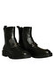Black Leather Women's Buckle Boots - 2