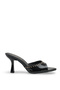 Halivalia Black Patent Leather Women's Stylish New Season Pointed Toe Staple Detailed Comfortable Thin Heeled Slippers - 2