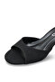 Calivette Black Nubuck Women's Stylish New Season Flat Comfortable Pointed Toe Thin Short Kitten Heeled Slippers - 5