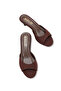 Calivette Brown Nubuck Women's Stylish New Season Flat Comfortable Pointed Toe Thin Short Kitten Heeled Slippers - 3