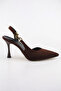Women's Brown Pointed-Toe Heeled Shoes | Stiletto Heel | Ankle-Strap Chic Comfortable Stiletto 9 cm - 8