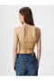 Crop Blouse Sequined Sequined Rope Strap Square Neck Slim Fit - 4