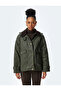 Waxed Gabardine Oversize Coat with Hood, Pockets and Zipper - 3