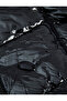 Water Repellent Stand Collar Zipper Pocket Shiny Short down Coat - 6