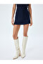 Mini Size Slit Detailed Tweed Short Skirt - 3