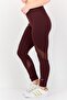 Women Tight Fit 7/8th Training Leggings, Burgundy - 2