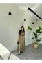 Khaki Maxi Length Flared Flounce Self-Foulard Short Sleeve Very Stylish Dress - 7