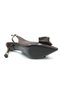 Feles Satin Bow Detail Open Back Stiletto Women's Heeled Shoes Brown - 6