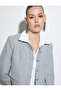 Tweed Crop Jacket with Round Collar and Buttoned Pockets - 2