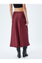 Midi Length Satin Skirt Slim Fit A-Line - 4