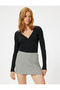 Tweed Shorts Skirt Mini Length Checkered - 2