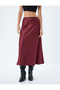 Midi Length Satin Skirt Slim Fit A-Line - 3