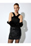 Sequined Halter Neck Dress Mini Length with Bow Detail - 2