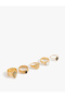 Stone Detailed Steel Mixed Embroidered 5-Piece Ring Set - 2