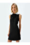 Sleeveless Lace Bebe Neckline Mini Dress with A-Line Tie Detail - 2