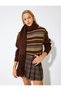 Stand Collar Sleeveless Ethnic Patterned Knitted Sweater - 3