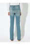 Regular Waist Buttoned Pocketed Spanish Flare Denim Trousers - Flare Jean - 5