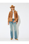 Regular Waist Buttoned Pocketed Spanish Flare Denim Trousers - Flare Jean - 3