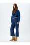 High Waist Comfortable Fit Cotton Denim Trousers - Culotte Jeans - 2