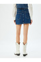 Mini Denim Skirt with Pocket Detail and Buttons, Comfortable Fit - 5