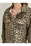 Leopard Jacket with Buttoned Pocket Detail and Classic Collar - 5