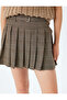 Plaid Mini Pleated Skirt with Belt Detail - 5