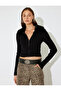 Zippered Knitwear Cardigan Collar Faux Fur Slim Fit - 3