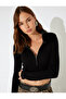 Zippered Knitwear Cardigan Collar Faux Fur Slim Fit - 2