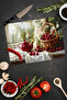 Teapot and Cherry Basket Pattern Tempered Glass Cutting Board 21X30 cm Size Uv Printing - Ckt002 - 4