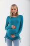 Petrol Blue Maternity Blouse with Gusseted Sides - 3