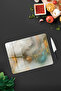 Gold and Blue Abstract Pattern Tempered Glass Cutting Board 21X30 cm Size Uv Printing - Ckt099 - 2