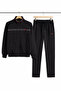 Black New Season Collar Embroidered Two-Thread Men's Tracksuit - 7