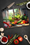 Tempered Glass Cutting Board – Kitchen Vegetables and Window View Uv Printing 21X30 cm - Ckt110 - 4