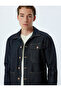 Denim Jacket with Shirt Collar and Pocket Detail, Cotton - 5
