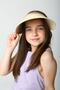 Beige Straw Visor Hat for Girls 10-18 Years Old - 5
